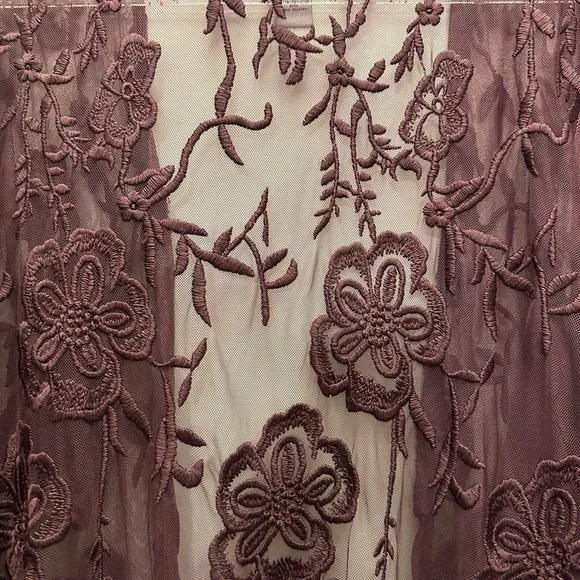 Catherines Rich Purple/ Maroon Sheer Lace kimono cardigan - Picture 8 of 10